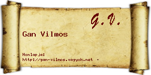 Gan Vilmos névjegykártya